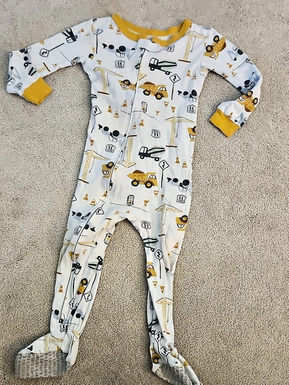 Carter's Toddler Boy Construction Snug Fit Footed Pajama Construction Print